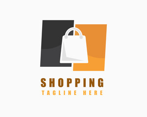 shopping logo design template vector