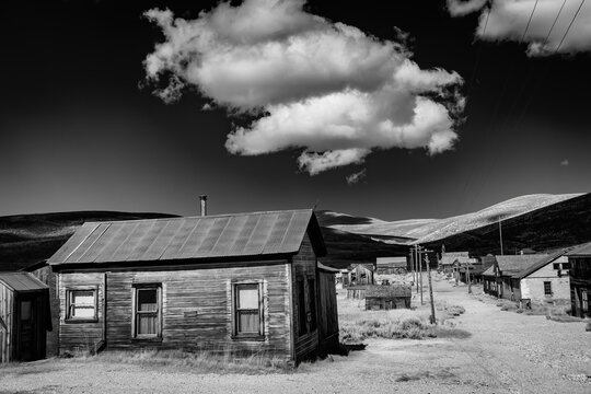 Black and white gold mining ghost town in California