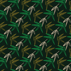 Bamboo leaves Seamless Pattern Design