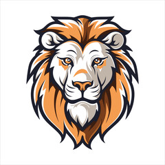 Vector Lion mascot logo template with whit background