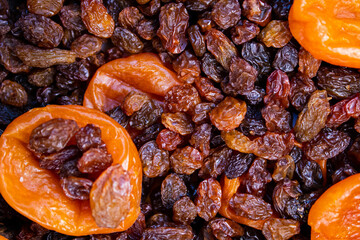 Sweet raisins with dried apricots