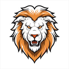 Vector Lion mascot logo template with whit background