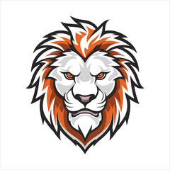 Vector Lion mascot logo template with whit background