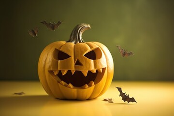 Halloween Pumpkin illustration made wit AI Generated