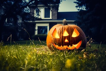 Halloween Pumpkin illustration made wit AI Generated