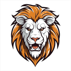 Vector Lion mascot logo template with whit background