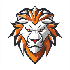 Vector Lion mascot logo template with whit background