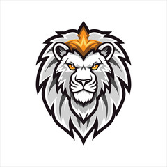 Vector Lion mascot logo template with whit background
