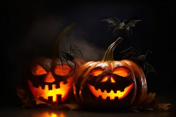 Halloween Pumpkin illustration made wit AI Generated