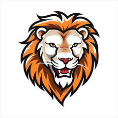 Vector Lion mascot logo template with whit background