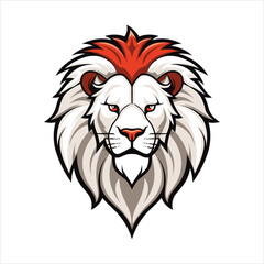 Vector Lion mascot logo template with whit background