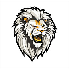 Vector Lion mascot logo template with whit background