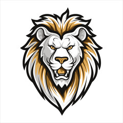 Vector Lion mascot logo template with whit background