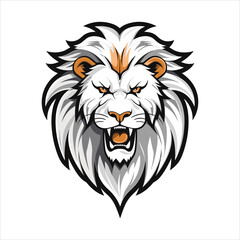 Vector Lion mascot logo template with whit background