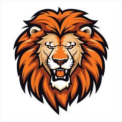 Vector Lion mascot logo template with whit background