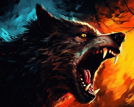 Scary Werewolf Art.