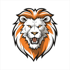 Vector Lion mascot logo template with whit background