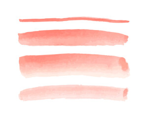 Set of pink watercolor brushes