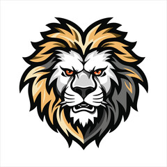 Vector Lion mascot logo template with whit background
