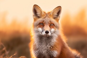 A Red Fox in Sunset Glow
