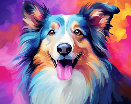 An Sheltie dog art digital art sheltie dog art sheltie background