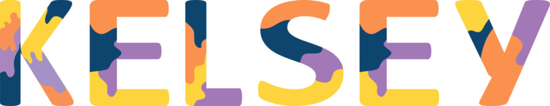Kelsey Colorful 3d Abstract Text name