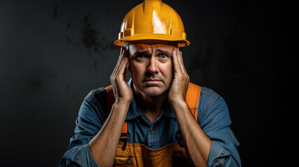 portrait of a worker upset