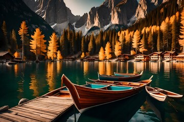 boats in the lake