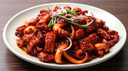 Fototapeta premium Stir-Fried Octopus Nakji bokkeum