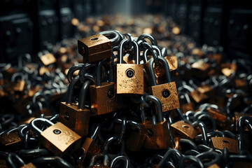 lots of locks background copy space