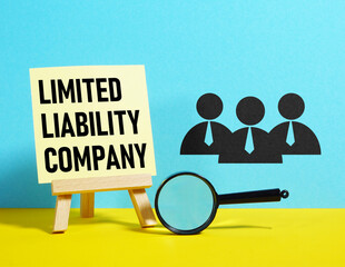 Limited Liability Company LLC is shown using the text and picture of employees