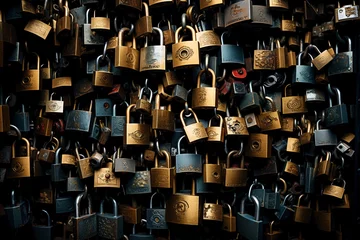 Foto op Aluminium lots of locks background copy space © Наталья Добровольска