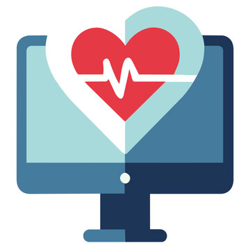 Medical heart icon with cross symbol, health care and cardiology concept
