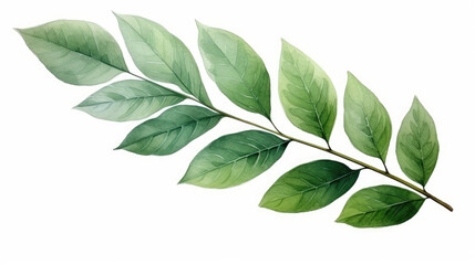 watercolor of leaf isolated