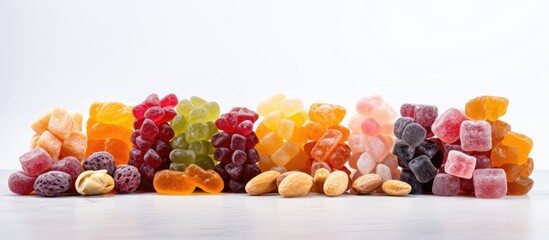 Healthy vegan candies isolated on white background no lactose or sugar © AkuAku