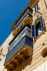 Fototapeta na wymiar low angle view of historical buildings in Rabat