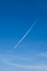 Chemtrail Patterns on Blue Sky