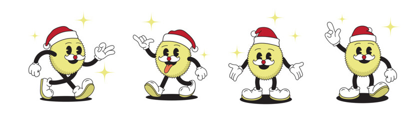 Obraz premium retro mascot collection invarious poses