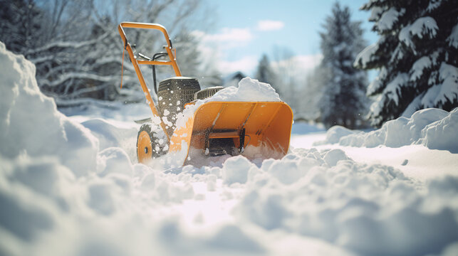 A snowblower for clearing snow out of the sidewalks and streets