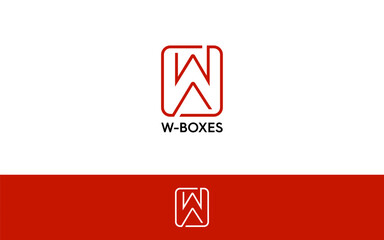 letter w box logo vector