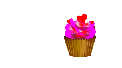 cupcake with pink icing