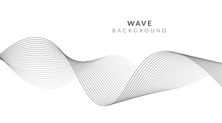  Abstract vector background with grey wavy lines