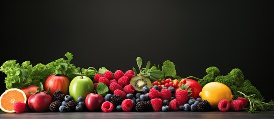 Raw and organic produce fresh fruits and vegetables