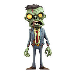 Cartoon Style Halloween Zombie Cartoon 3D Zombie No Background Applicable to Any Context Perfect for Print on Demand Merchandise