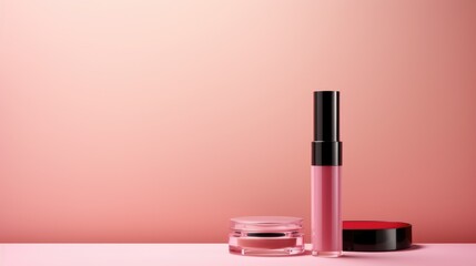Cosmetic Product in Minimalist Package Isolated Pink Background
