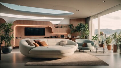moderne Wohnung futuristisch, gen ai - 659108991