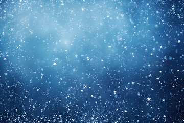 Natural Winter Christmas background with sky, snowflakes in different shapes and forms, Christmas background  shining beautiful snow