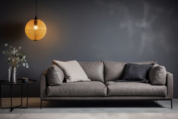 modern loft minimal sofa in loft interior style house ideas design template backdrop showcase living room in dark colortone material scheme