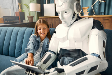 Fototapeta premium Housewife Robot Helping at home