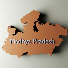 Madhya Pradesh Map 3D rendered illustration